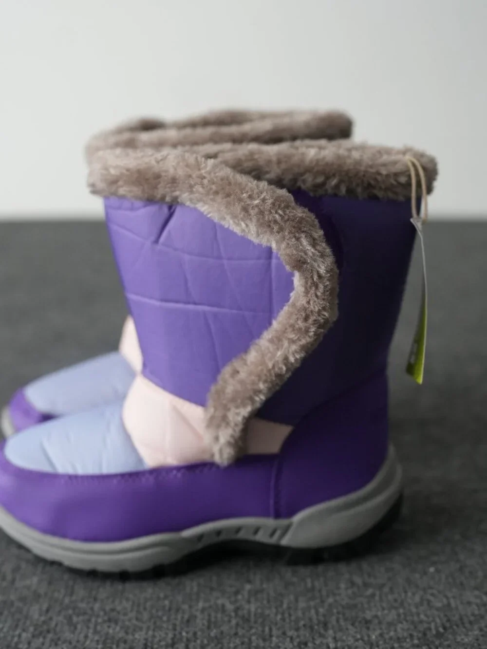 Caribou Faux Fur Trim Adaptive Snow Boots Kids Size 4